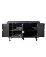 Modern Accent Cabinet with Adjustable Shelves and 4 Doors