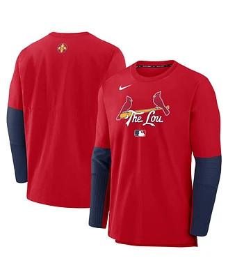 Nike Men's Red St. Louis Cardinals Authentic Collection City Connect Lightweight Player Tri-Blend Performance Long Sleeve T-Shirt