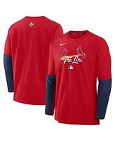 Nike Men's Red St. Louis Cardinals Authentic Collection City Connect Lightweight Player Tri-Blend Performance Long Sleeve T-Shirt