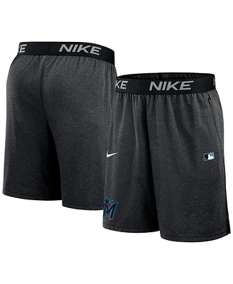 Nike Men's Black Miami Marlins Authentic Collection Performance Knit Shorts