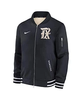 Nike Men's Black Texas Rangers Authentic Collection City Connect Full-Zip Bomber Jacket
