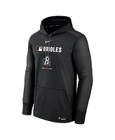 Nike Men's Black Baltimore Orioles Authentic Collection City Connect Therma Pullover Hoodie