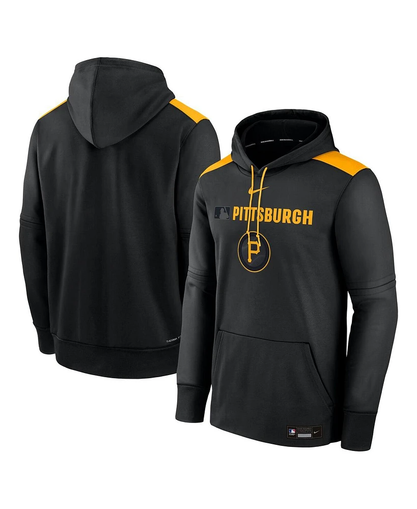 Nike Men's Black Pittsburgh Pirates Authentic Collection City Connect Therma Pullover Hoodie