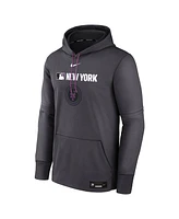 Nike Men's Anthracite New York Mets Authentic Collection City Connect Therma Pullover Hoodie