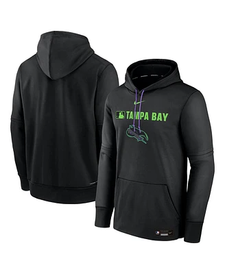 Nike Men's Black Tampa Bay Rays Authentic Collection City Connect Therma Pullover Hoodie