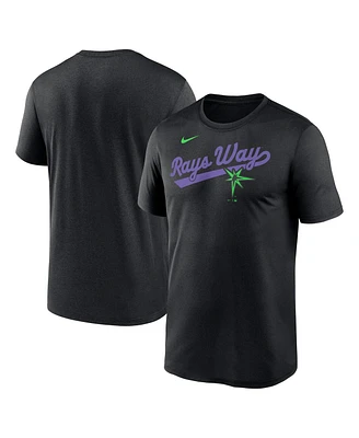 Nike Men's Black Tampa Bay Rays 2025 City Connect Team Phrase Script Legend Performance T-Shirt