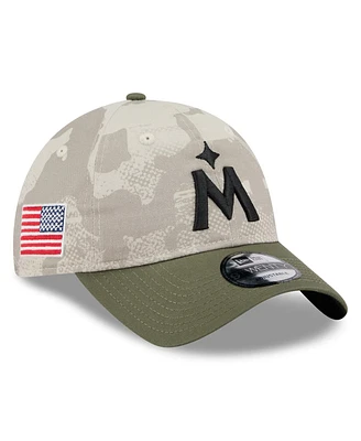 New Era Men's Light Beige/Olive Minnesota Twins 2025 Armed Forces Day 9TWENTY Adjustable Hat