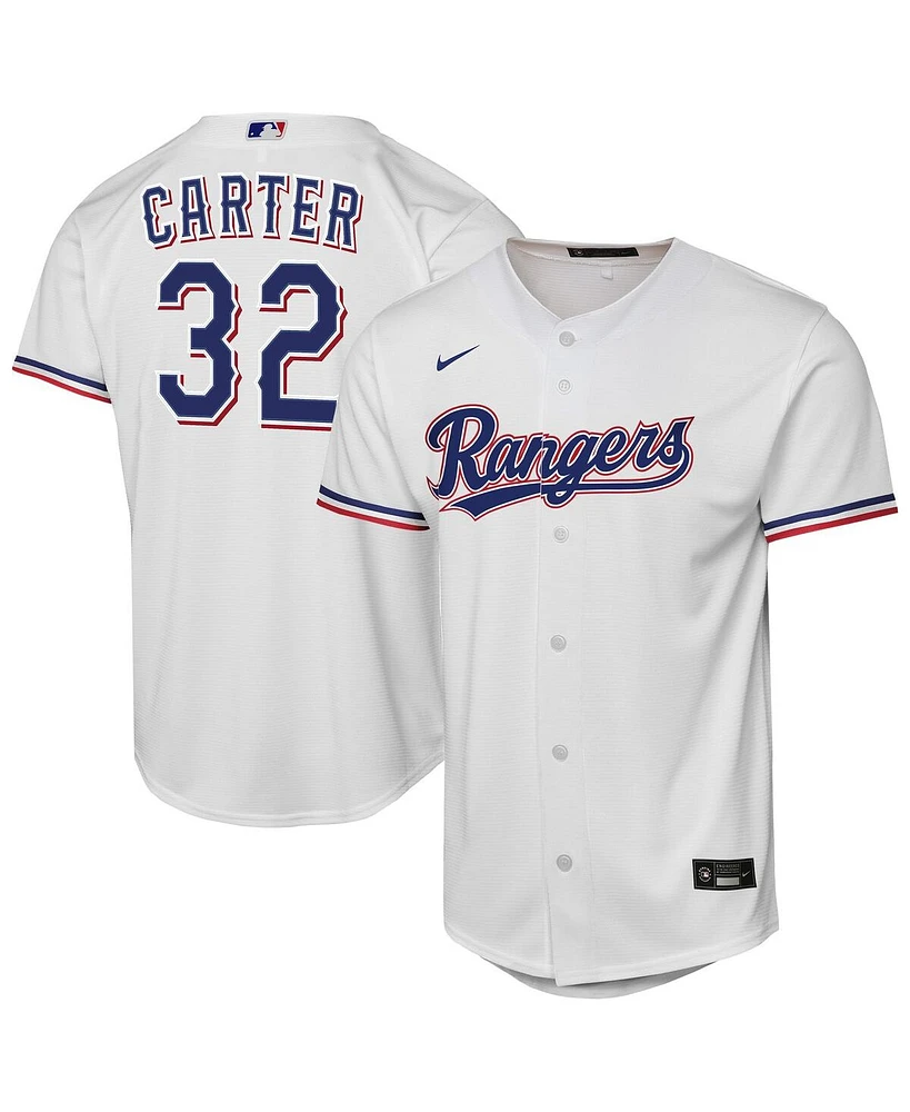Nike Big Boys and Girls Evan Carter White Texas Rangers Home Replica Player Jersey