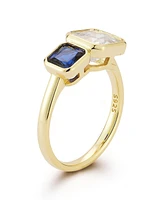 Rachel Zoe 14K Gold Plated Sterling Silver Duo Radiant Cut Ring