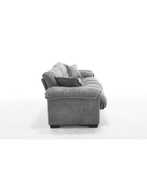 Modern sofa Chenille 3-seater sofa with two pillows for small spaces in living rooms, apartments Grey