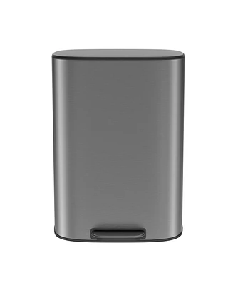 13 Gallon 50L Kitchen Foot Pedal Operated Soft Close Trash Can - Stainless Steel Ellipse Bustbin