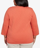 Alfred Dunner Plus Floral Embroidered Top
