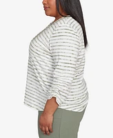Alfred Dunner Plus Textured Medallion Top