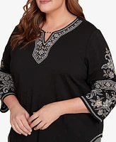 Alfred Dunner Plus Beaded Embroidered Top
