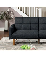 Transitional Black Sofa Bed with Wooden Legs