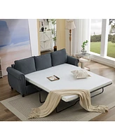 2-in-1 Queen Sleeper Sofa Bed with Memory Foam Mattress, Pull Out Couch Bed (Dark Gray