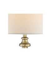 Fairlee Traditional Candlestick Style Table Lamps 26" High Set of 2 Antique Brass Gold White Fabric Drum Shade Decor for Living Room Bedroom Hous