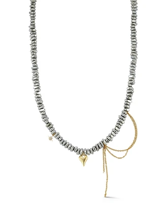 Rachel Zoe Two Tone Beaded Heart Necklace