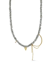 Rachel Zoe Two Tone Beaded Heart Necklace