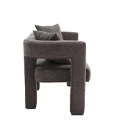 Modern Chenille Loveseat: Comfy 2-Seater Sofa for Living and Leisure (Gray)