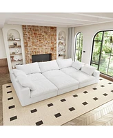 Large size modular cloud sofa 6 seats down sofa bed apartment living room sofa 120"