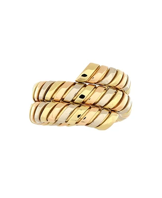 Pre-Owned Bvlgari Tubogas Double Wrap Ring 18K Tricolor Gold