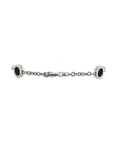 Pre-Owned Bvlgari Bvlgari Bvlgari 3 Station Bracelet 18K White Gold with Onyx