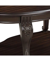 Espresso Living Room Coffee Table Set with End Side Tables (3-Piece)