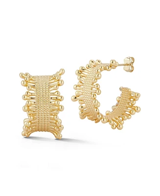Rachel Zoe Gold Embellished Hoop Earrings