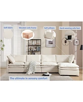 5-Seat U-Shaped Sectional Sofa with Sleeper and Chaise Lounge