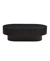 43" Handcraft Oval Coffee Table with Pedestal, Black