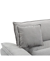 Corduroy Sofa Sleeper: Comfy, Deep-Seat Couch with Pillows