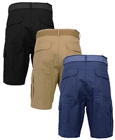 Galaxy By Harvic Men's 3-Pack Stretch Ripstop Cargo Shorts
