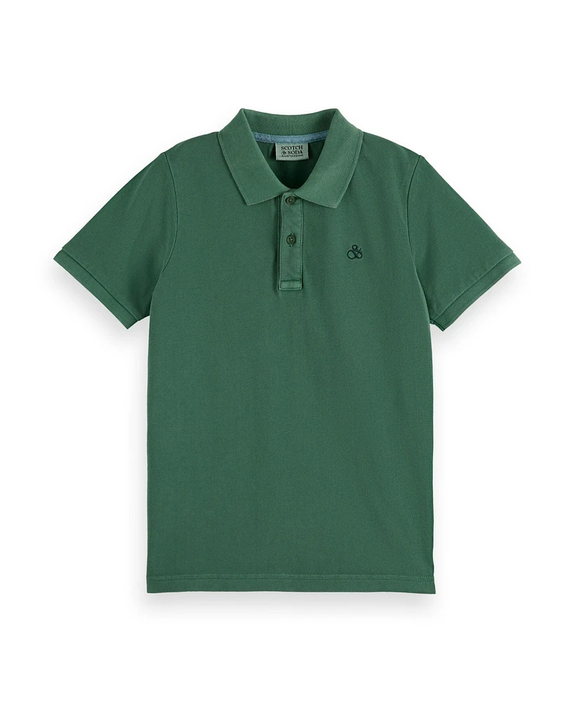 Scotch & Soda Little and Big Boys Garment Dyed Pique Polo Shirt