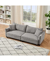 Cozy Corduroy Sofa Bed with Pillows for Living Room