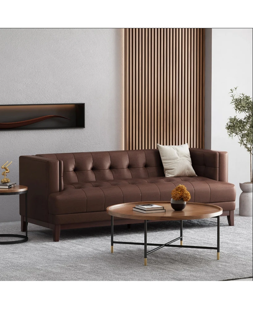 Mid-Century Modern 3-Seater Sofa With Tufted Upholstery