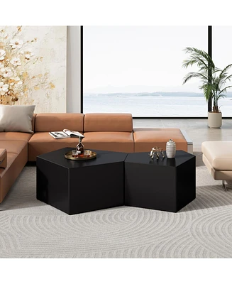 Irregular Pentagon Nesting Coffee Table Set, Geometric Coffee Table Set, Side Table Set, Cocktail Table Set, Center table set for Living Room, Bedroom