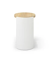 2-Layer Storage Nightstand Table (Natural and White)
