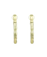 Stylish 14K Gold Plated Open Hoop Earrings