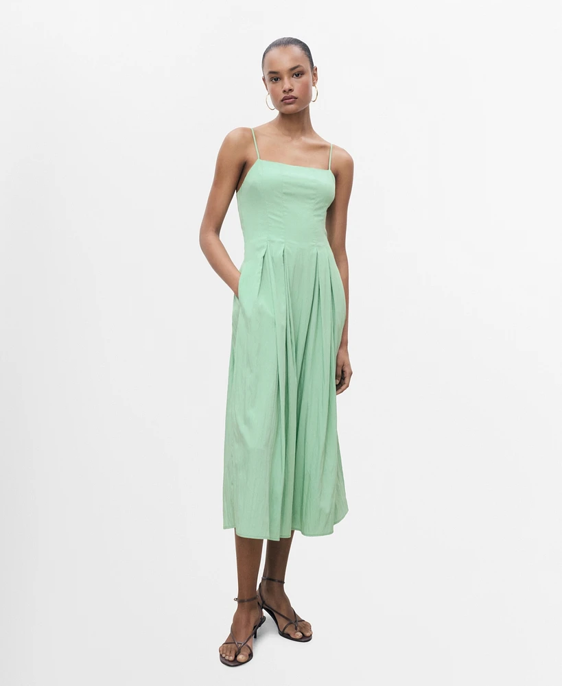 Mango Women's Pleated A-Line Dress