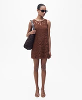 Mango Women's Open Back Crochet Dress