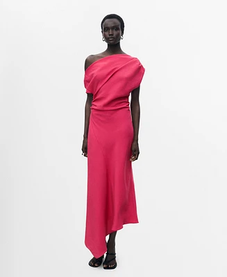 Mango Women's Asymmetrical Modal Dress
