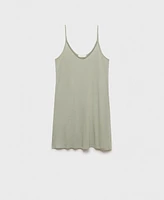 Mango Women's Lace Trim Cotton Nightdress