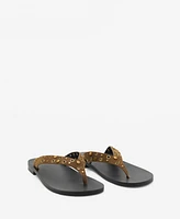 Mango Women's Die-Cut Straps Suede Sandals