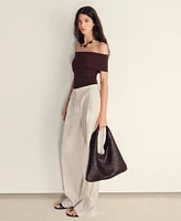Mango Women's Pleated Linen Pants