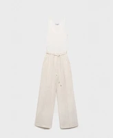 Mango Women's Striped Combined Knitted Jumpsuit