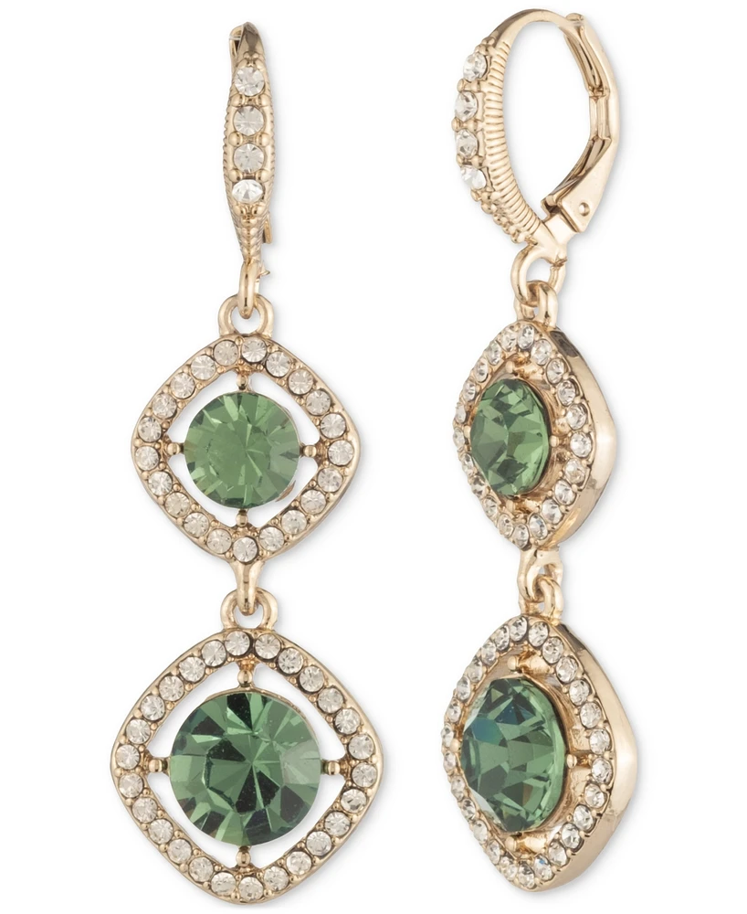 Givenchy Pave & Round Crystal Halo Double Drop Earrings