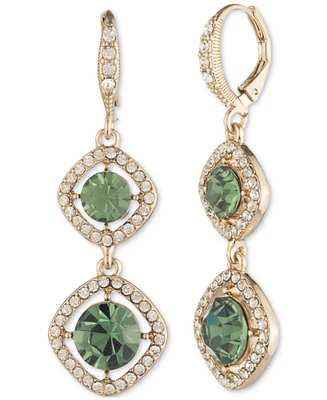 Givenchy Pave & Round Crystal Halo Double Drop Earrings