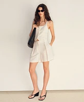 Mango Women's Linen Blend Suit Vest