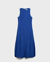 Mango Women's Puffed Hem Midi Dress